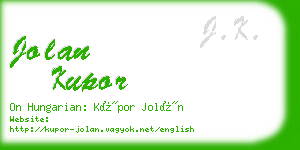 jolan kupor business card